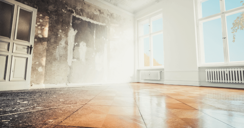 Interior restoration services - before and after comparison